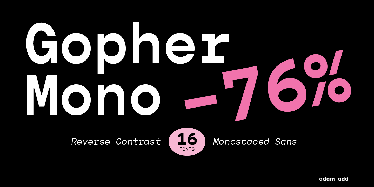 Gopher Mono Black Italic Font preview